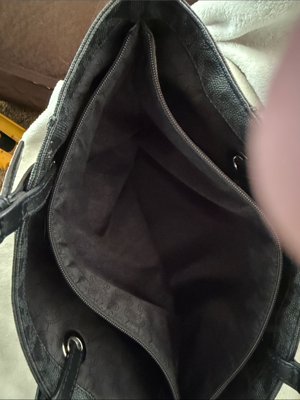 Michael Kors Black MK Logo Tote with Silver Hardware - Picture 4 of 9